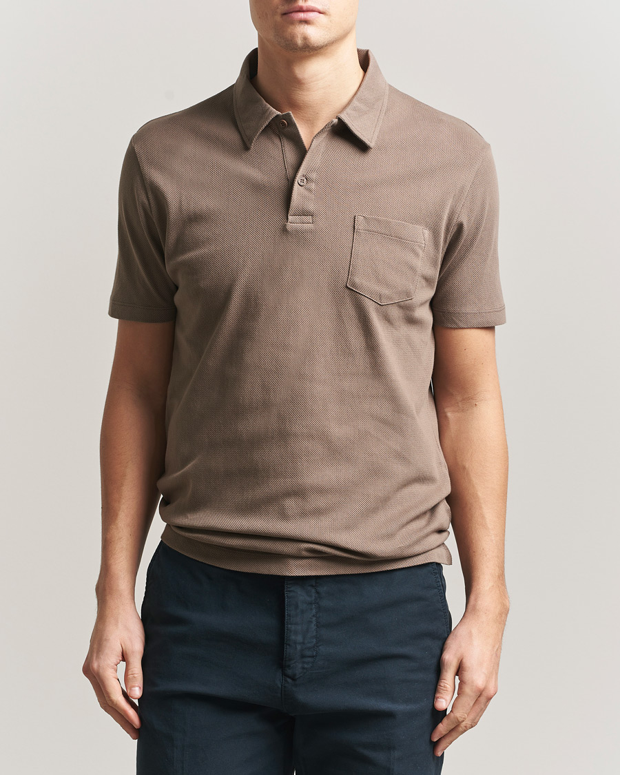 Heren | Polo's | Sunspel | Riviera Polo Shirt Dark Cedar