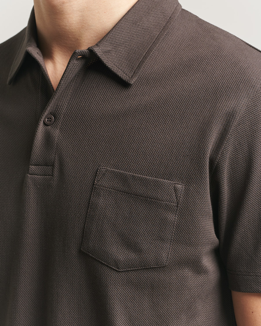 Heren | Polo's | Sunspel | Riviera Polo Shirt Dark Chocolate