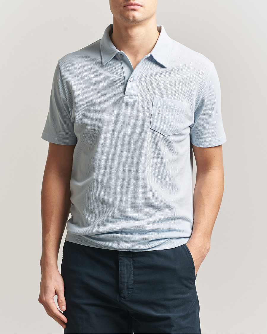 Heren | Polo's | Sunspel | Riviera Polo Shirt Pastel Blue