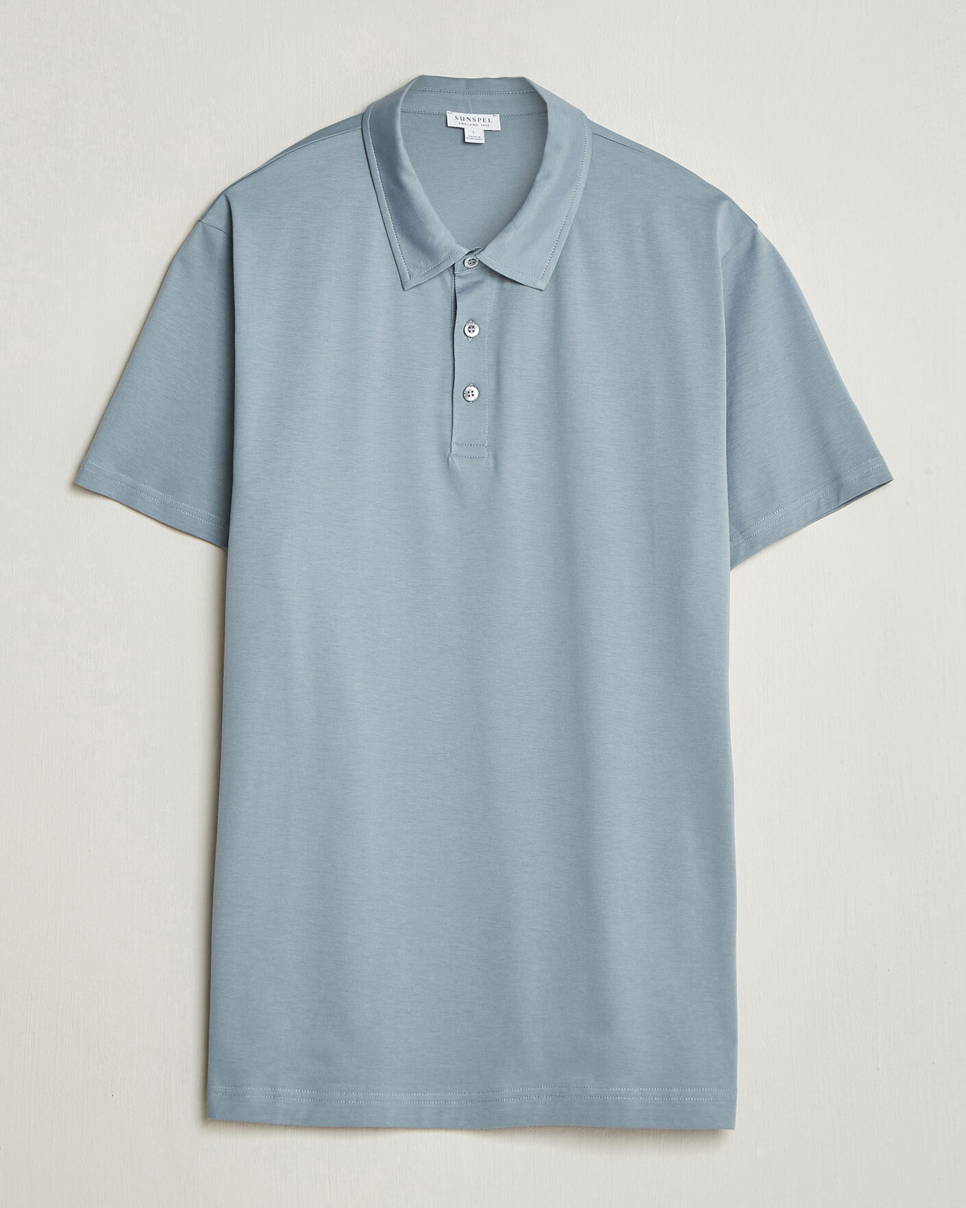Heren | Polo's | Sunspel | Cotton Jersey Polo Stone Blue