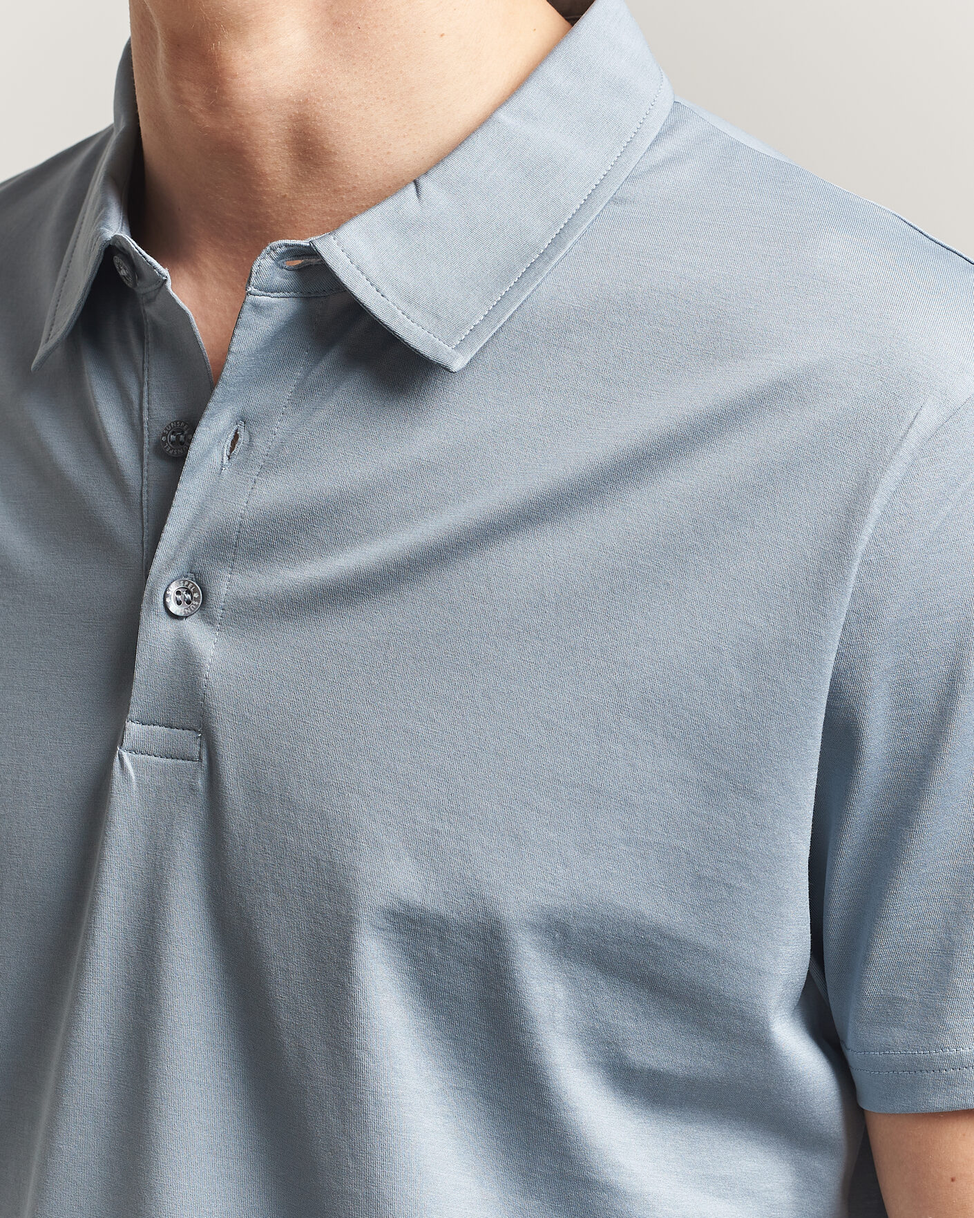 Heren | Polo's | Sunspel | Cotton Jersey Polo Stone Blue