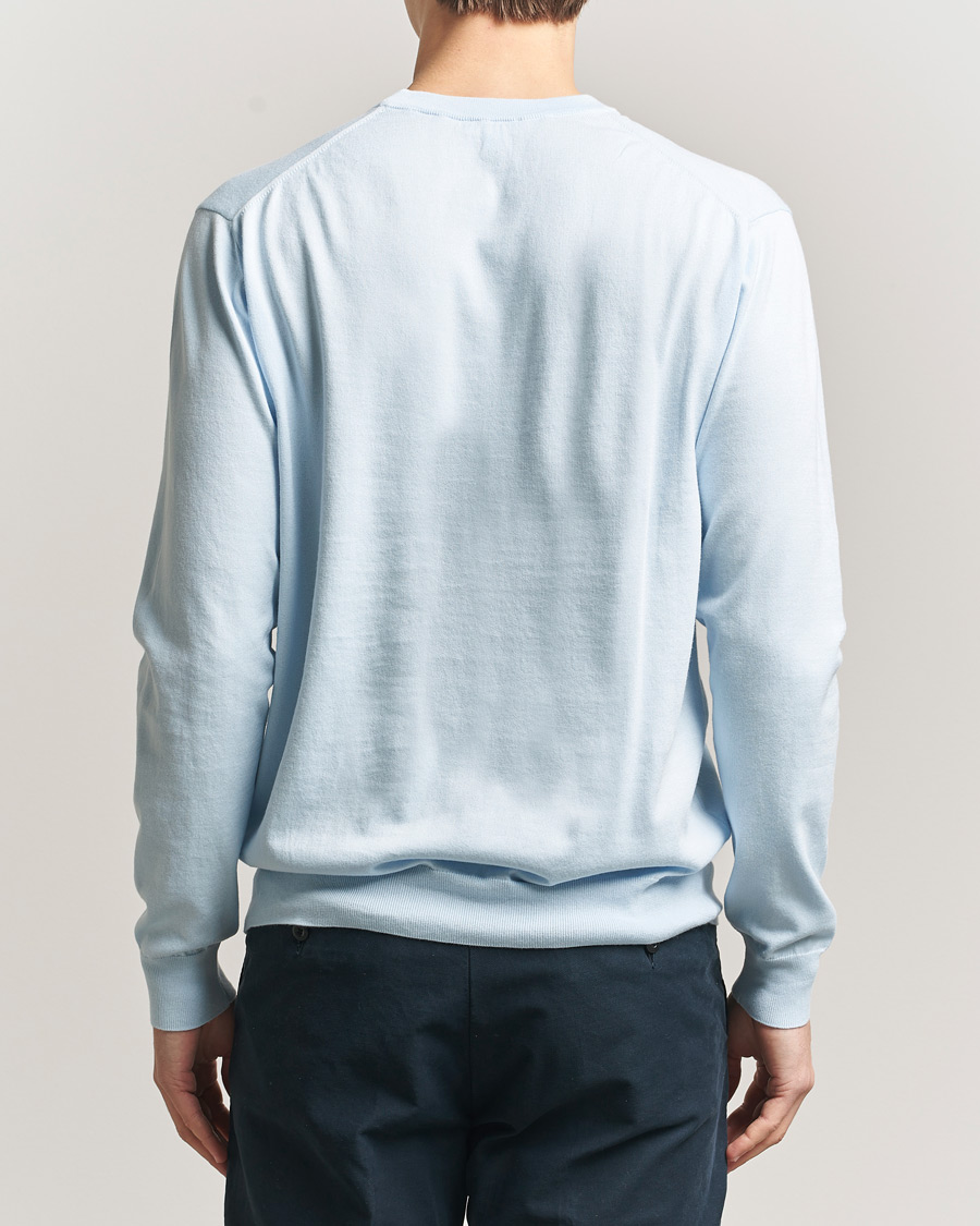 Heren | Truien | Sunspel | Lightweight Knitted Cotton Crew Pastel Blue