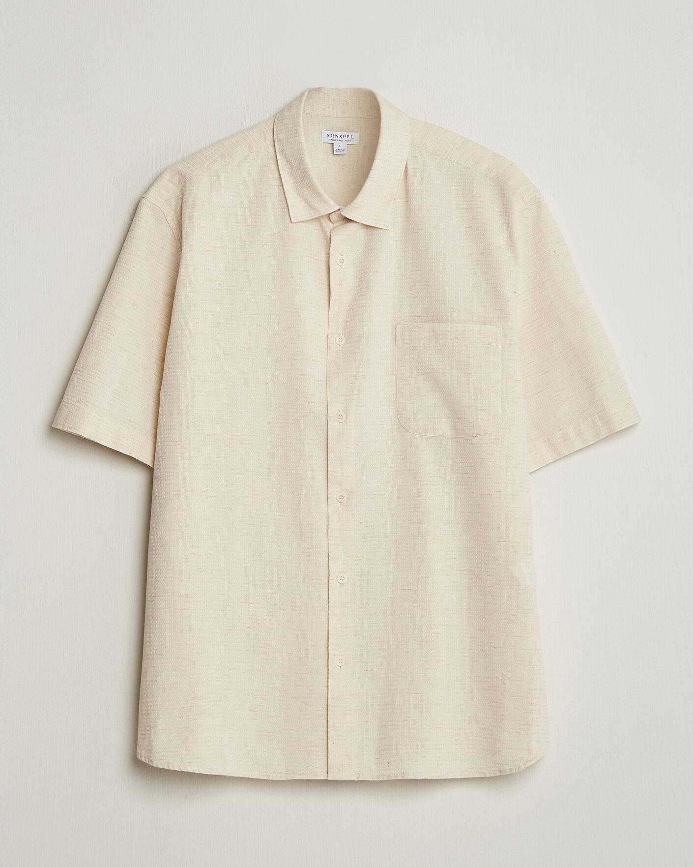 Heren | Overhemden | Sunspel | Natural Texture Linen Shirt Ecru