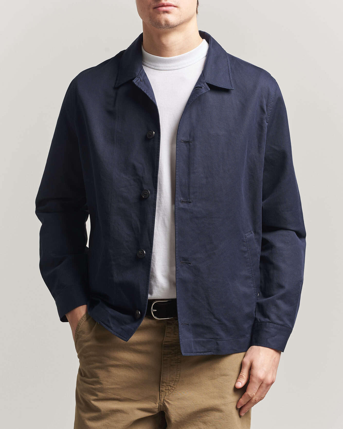Heren | Jassen | Sunspel | Cotton/Linen Jacket Navy
