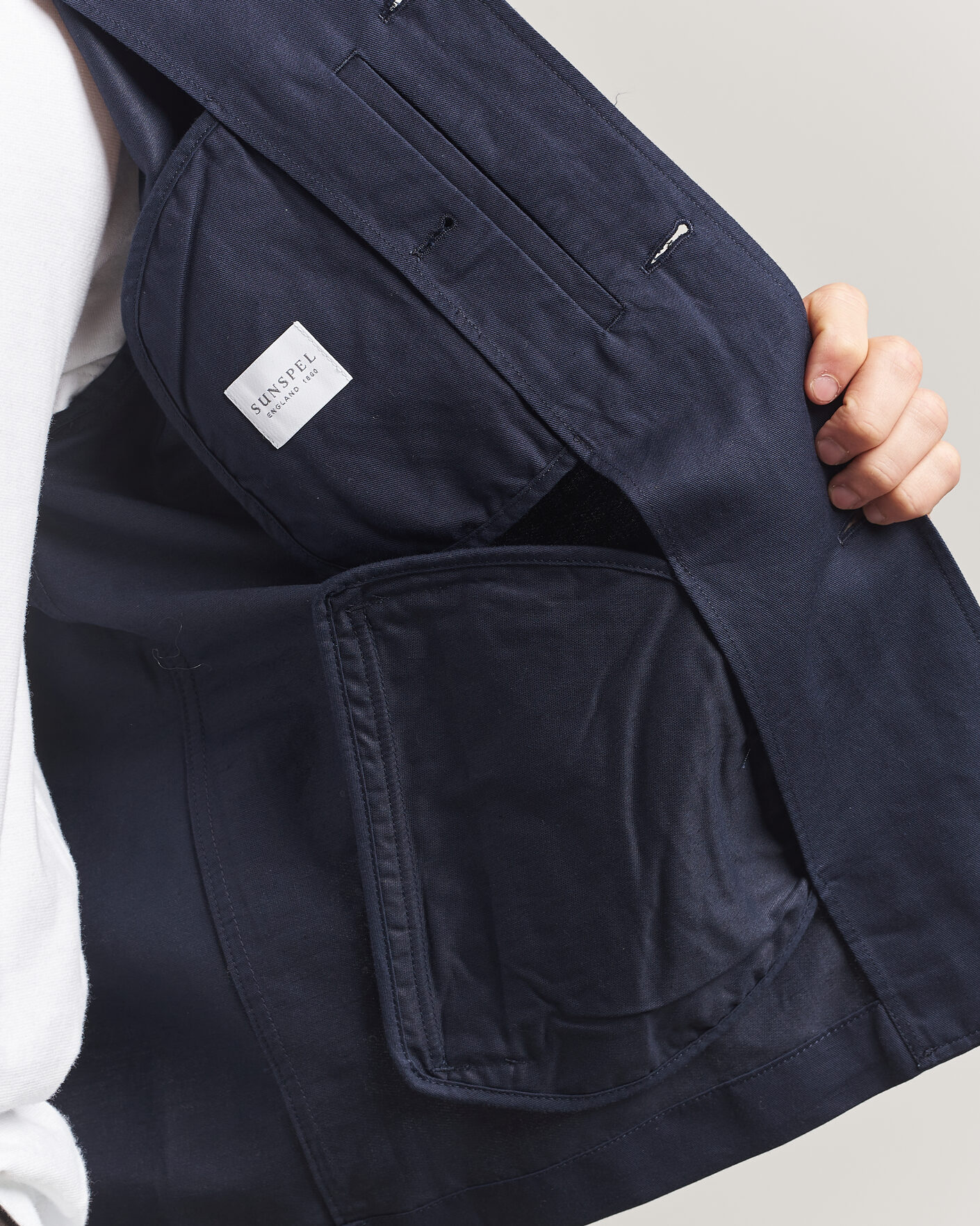 Heren | Jassen | Sunspel | Cotton/Linen Jacket Navy