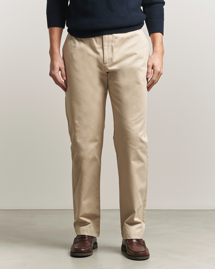 Heren | Broeken | Sunspel | Soft Cotton Drill Trousers Light Stone