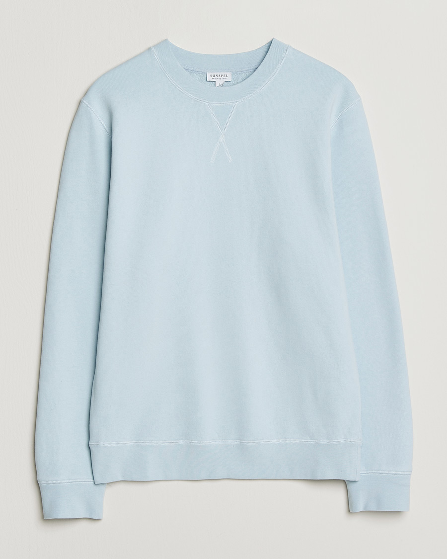 Heren | Truien | Sunspel | Loopback Sweatshirt Pastel Blue