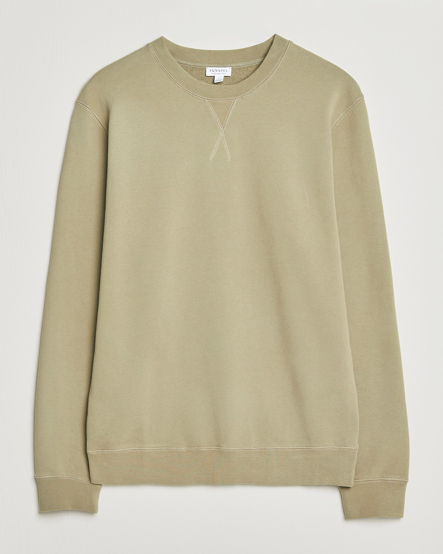 Heren | Truien | Sunspel | Loopback Sweatshirt Pistachio