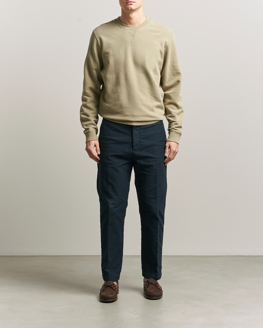 Heren | Truien | Sunspel | Loopback Sweatshirt Pistachio