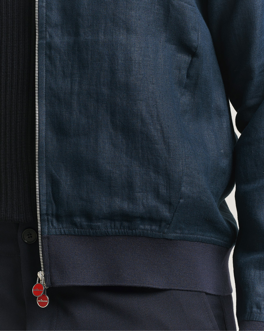 Heren | Jassen | Kiton | Unlined Linen Bomber Jacket Navy