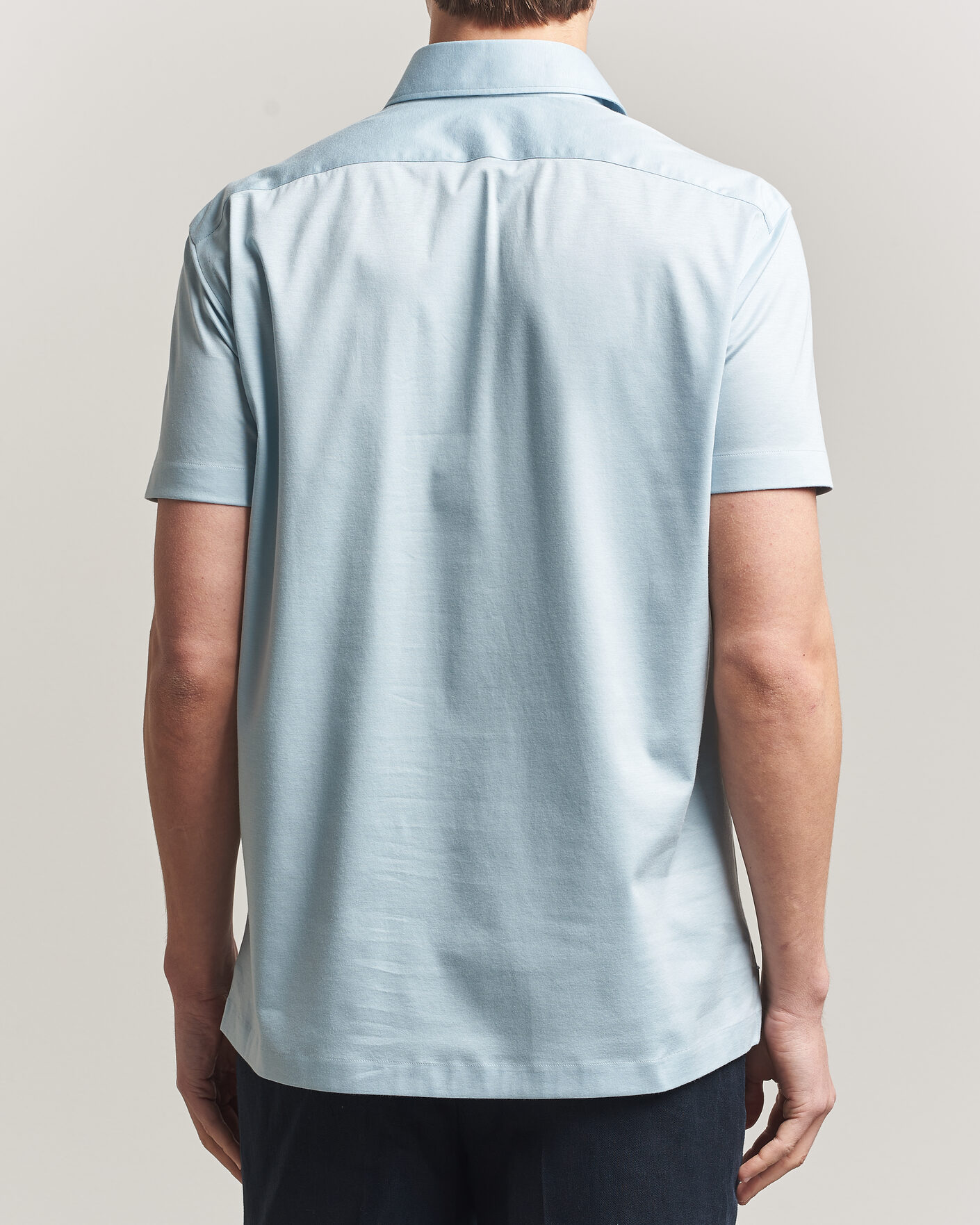 Heren | Polo's | Kiton | Short Sleeve Jersey Polo Sky Blue