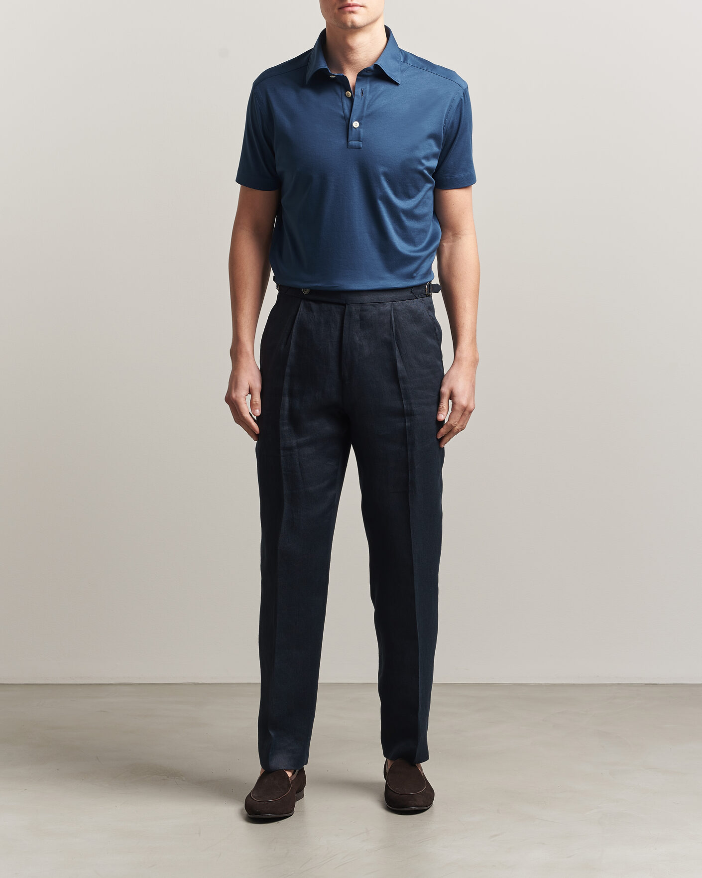 Heren | Polo's | Kiton | Short Sleeve Jersey Polo Dark Blue