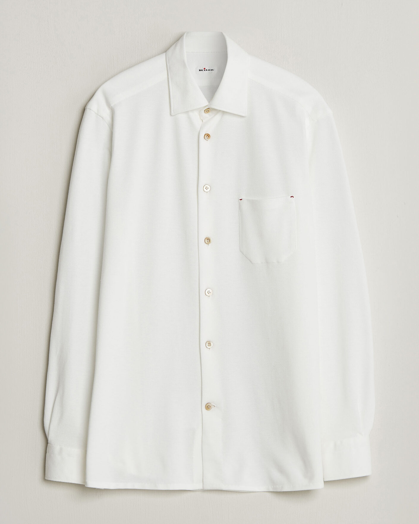 Heren | Overhemden | Kiton | Jersey Piquet Shirt White
