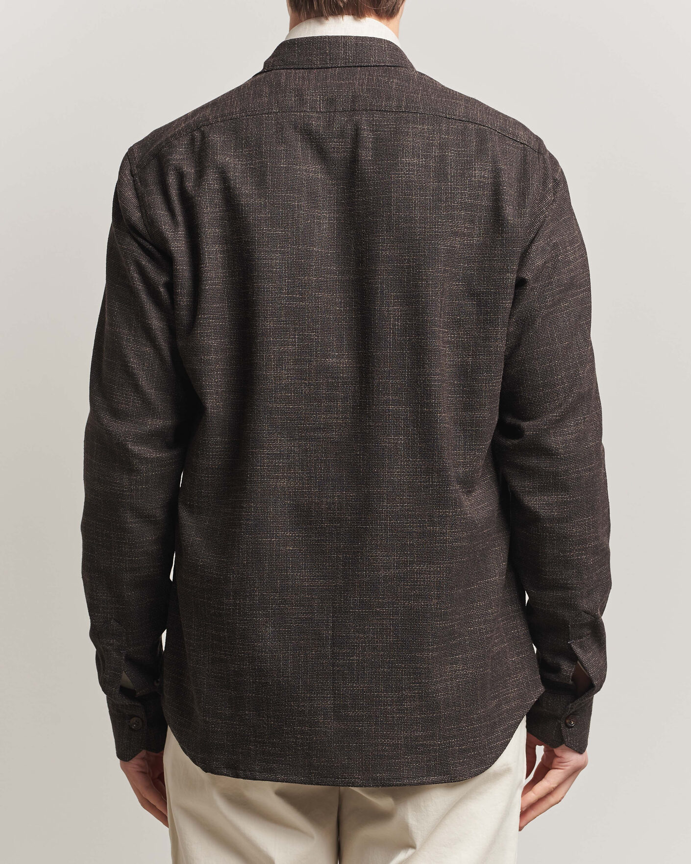 Heren | Overhemden | Kiton | Virgin Wool Overshirt Dark Brown