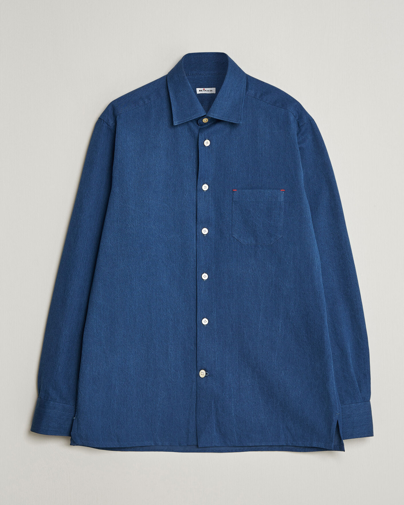 Heren | Overhemden | Kiton | Denim Sport Shirt Medium Blue