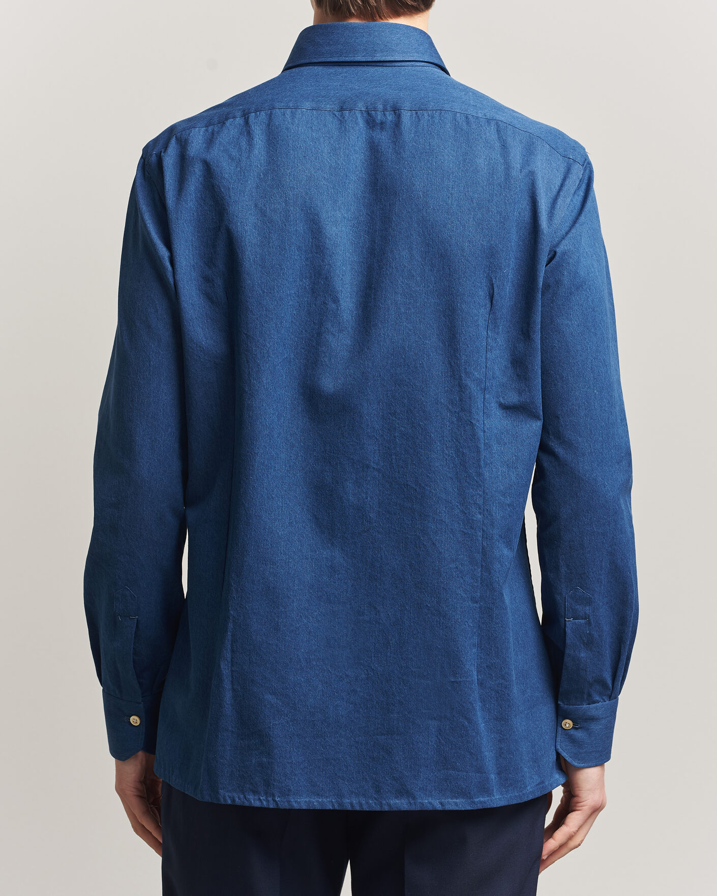 Heren | Overhemden | Kiton | Denim Sport Shirt Medium Blue