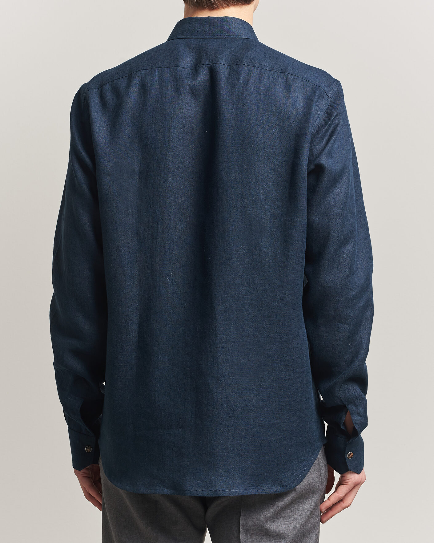 Heren | Overhemden | Kiton | Linen Overshirt Navy
