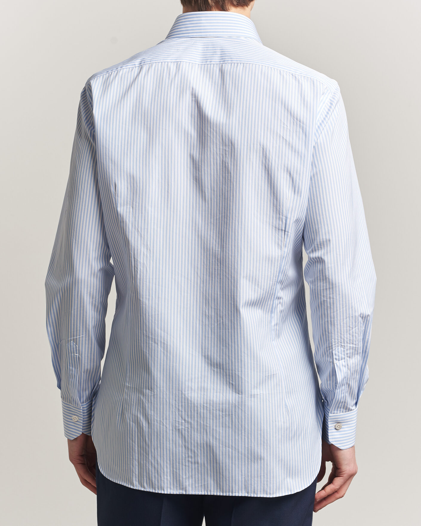 Heren | Overhemden | Kiton | Slim Fit Dress Shirt Light Blue Stripe