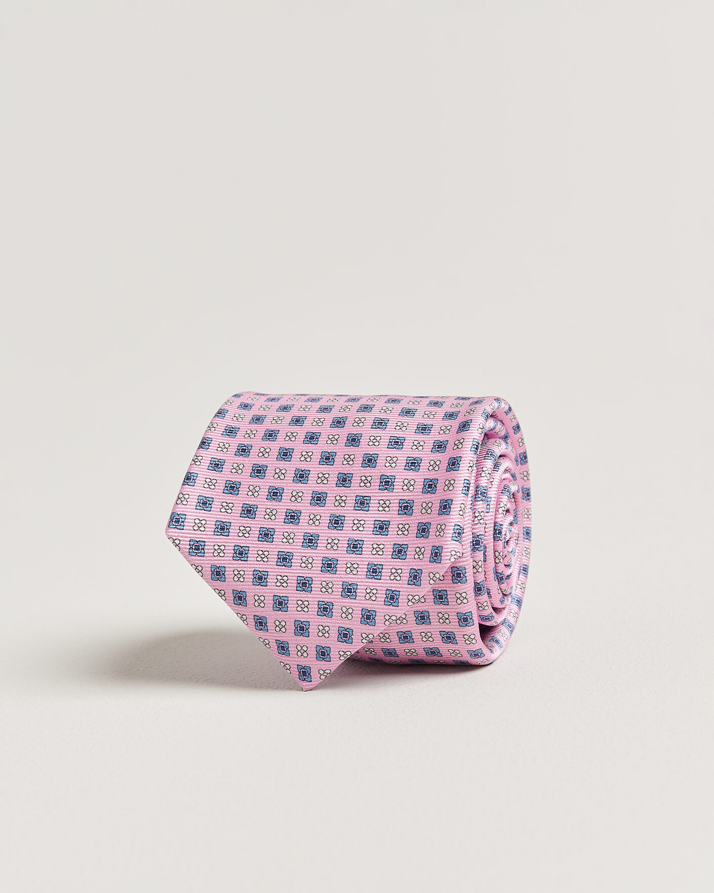Heren | Stropdassen | Kiton | Printed Flower Silk Tie Pink