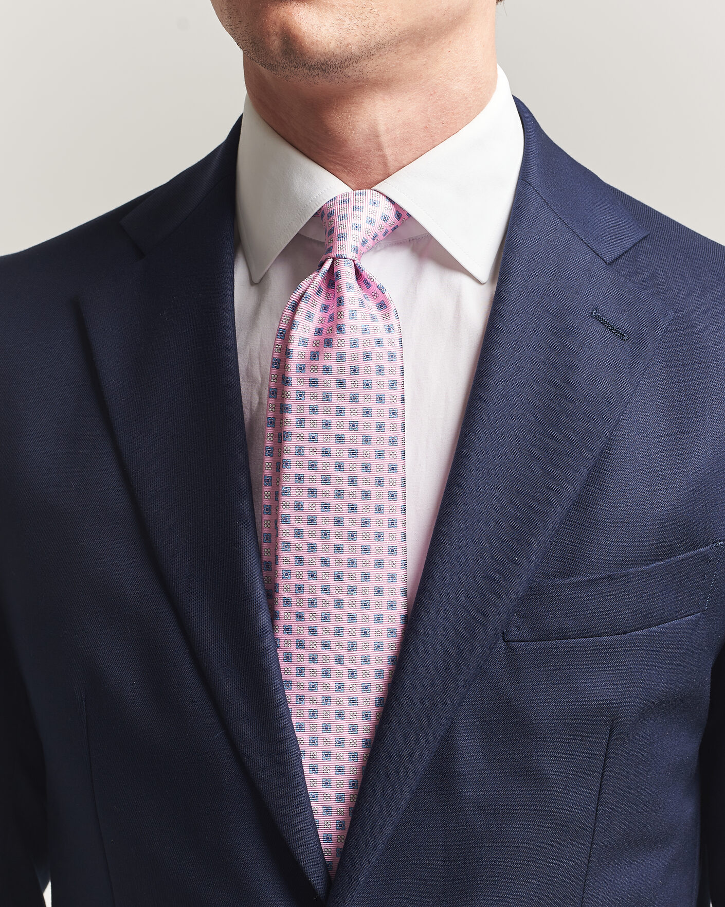 Heren | Stropdassen | Kiton | Printed Flower Silk Tie Pink