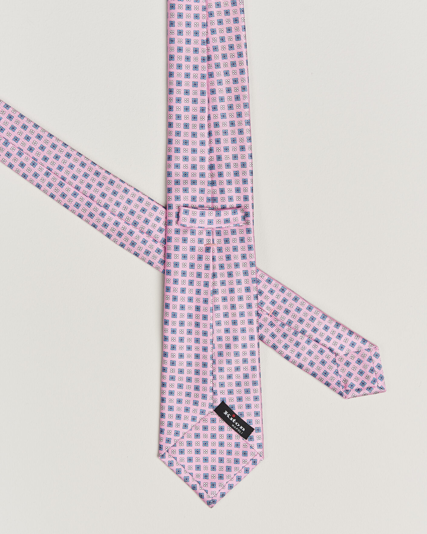 Heren | Stropdassen | Kiton | Printed Flower Silk Tie Pink