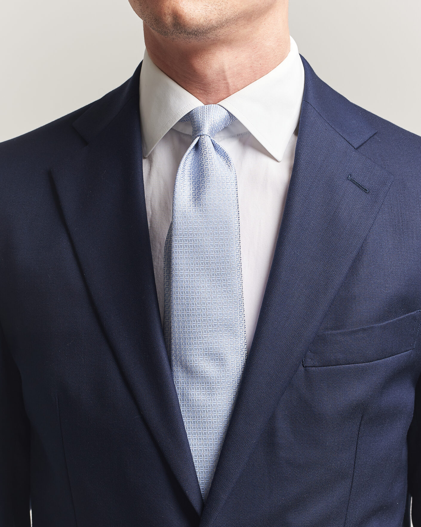 Heren | Stropdassen | Kiton | Micro Structure Silk Tie Sky Blue