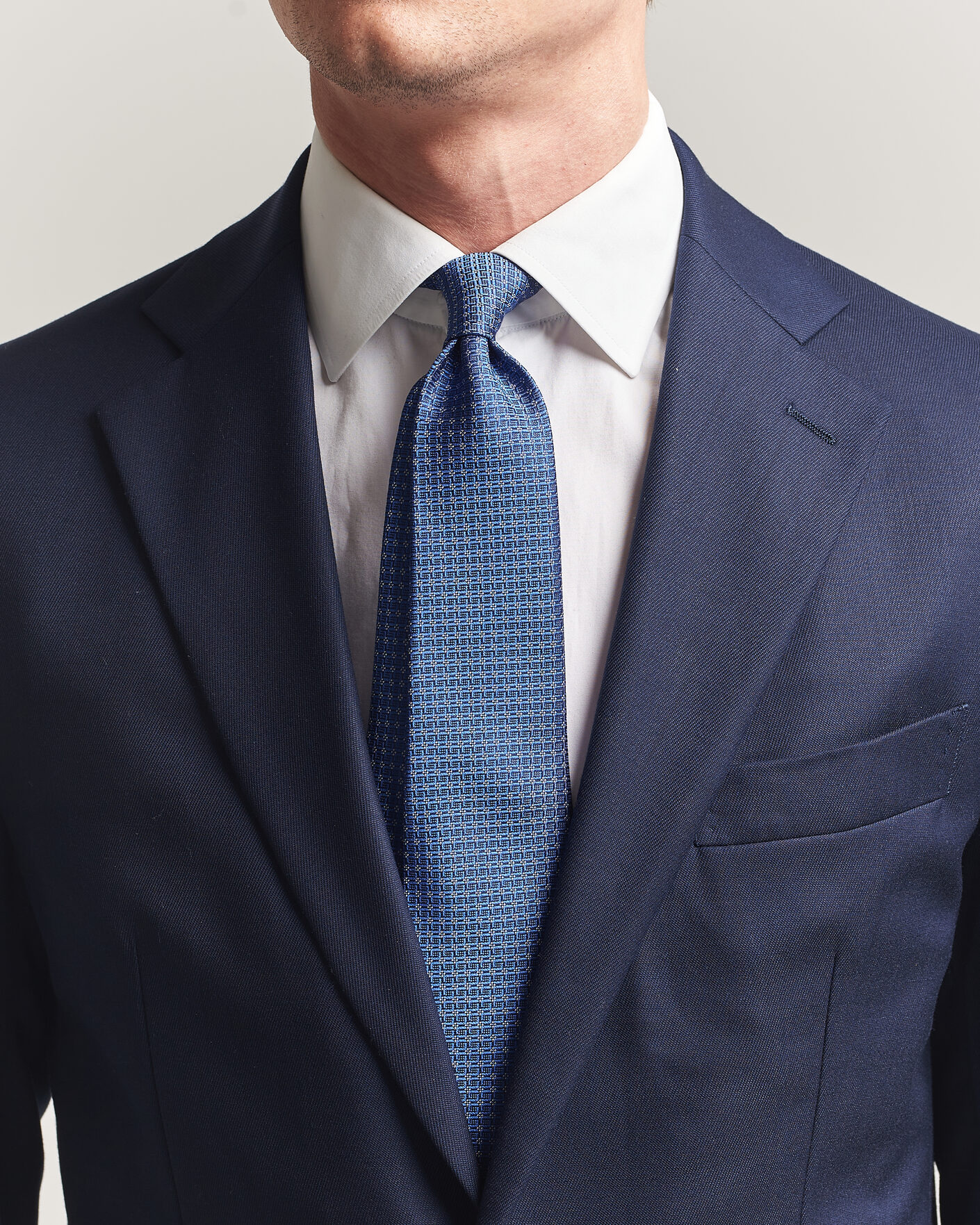 Heren | Stropdassen | Kiton | Micro Structure Silk Tie Navy