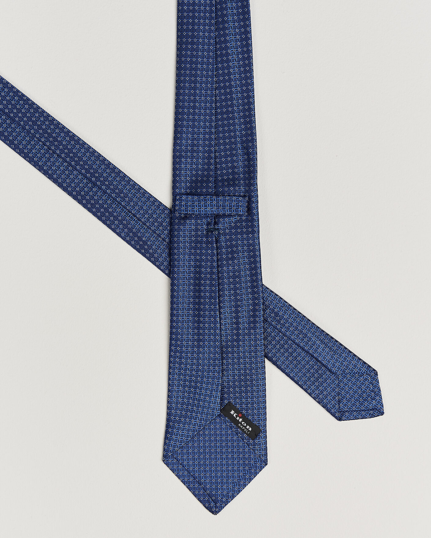 Heren | Stropdassen | Kiton | Micro Structure Silk Tie Navy