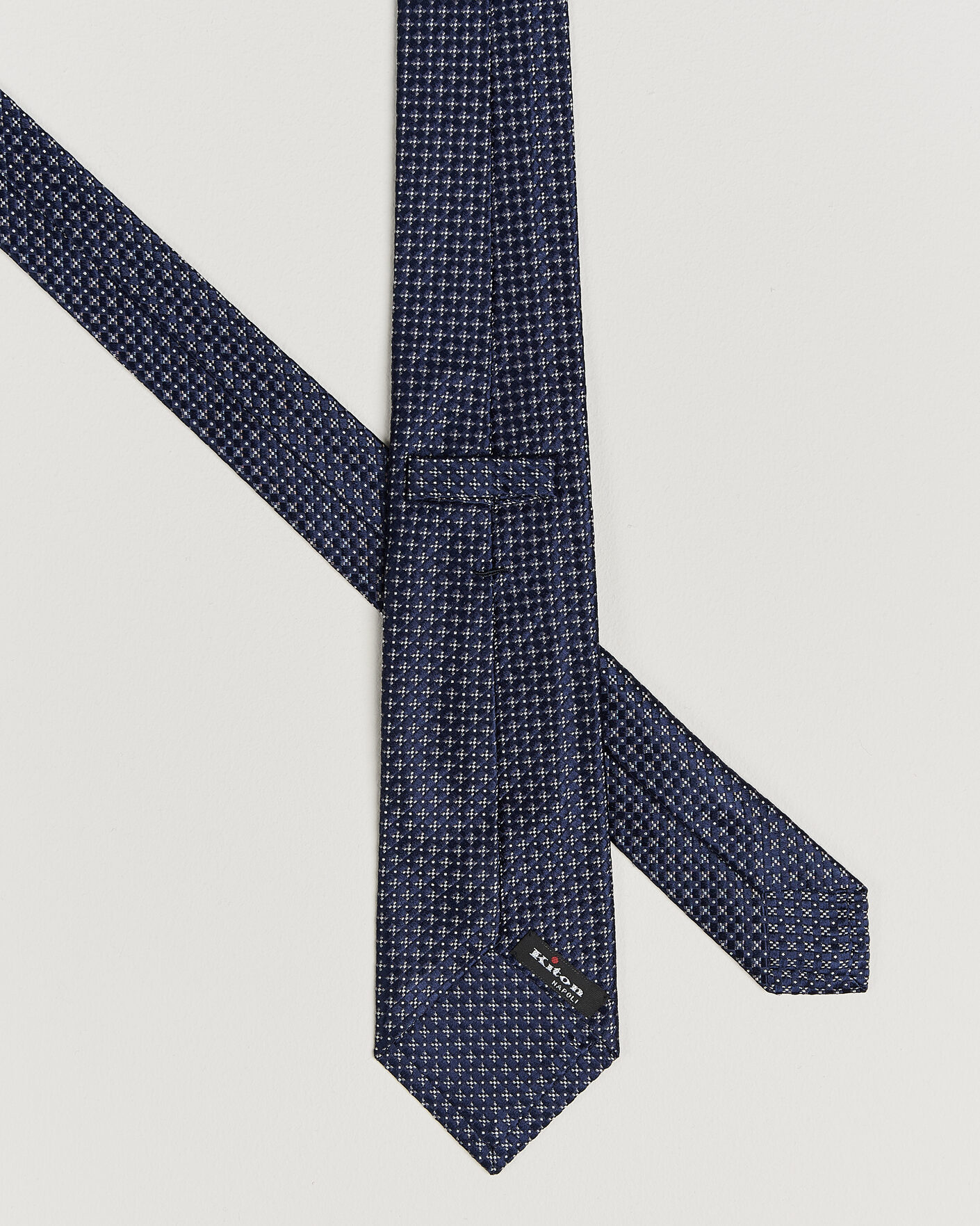 Heren | Stropdassen | Kiton | Flower Jacquard Silk Tie Navy