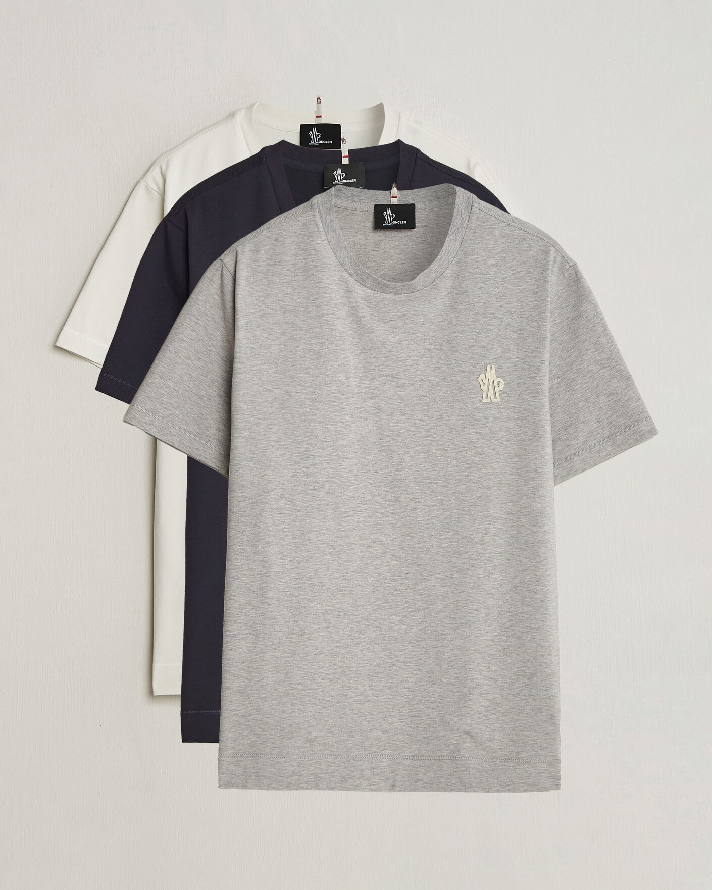 Heren | T-shirts | Moncler Grenoble | 3-Pack Logo T-Shirts White/Grey/Black