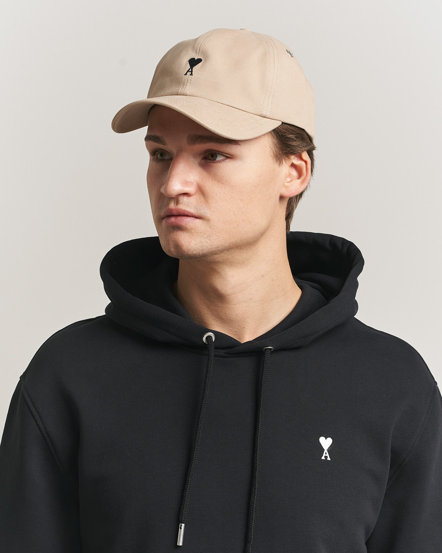 Heren | Hoeden en petten | AMI | Black Heart Logo Cap Beige Taupe