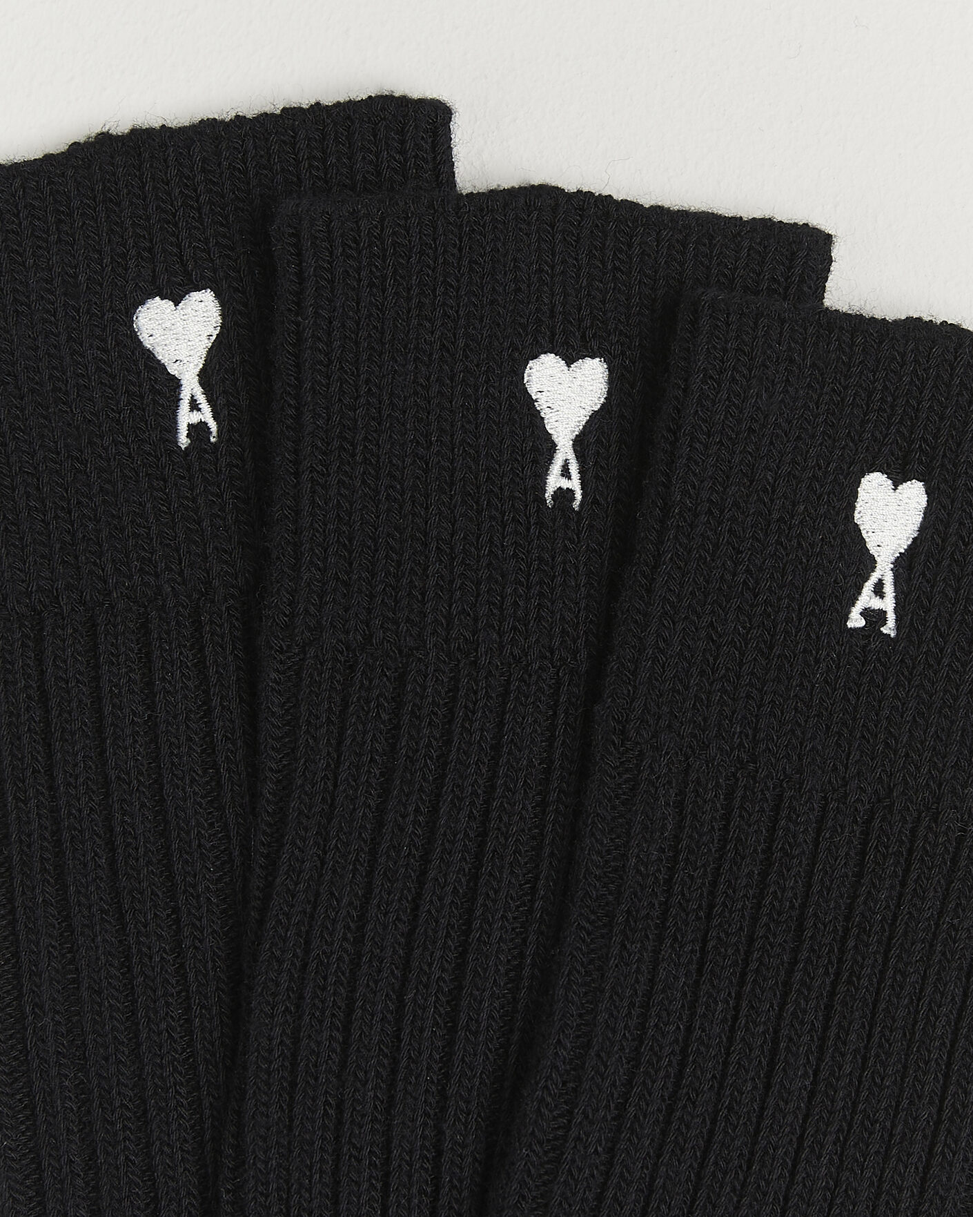 Heren | Ondergoed | AMI | 3-Pack Heart Logo Cotton Socks Black