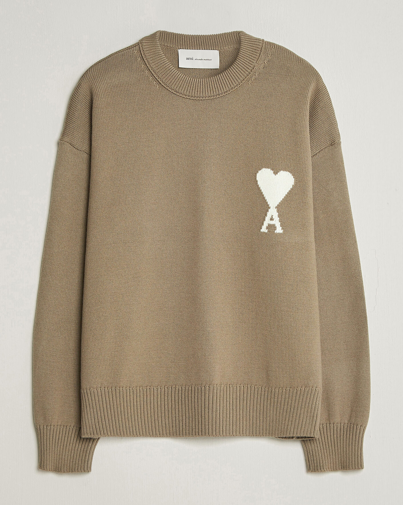 Heren | Truien | AMI | Big Heart Wool Sweater Beige