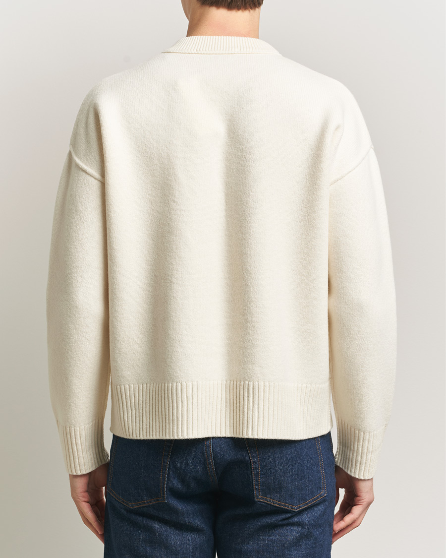 Heren | Truien | AMI | Big Heart Wool Sweater Ecru