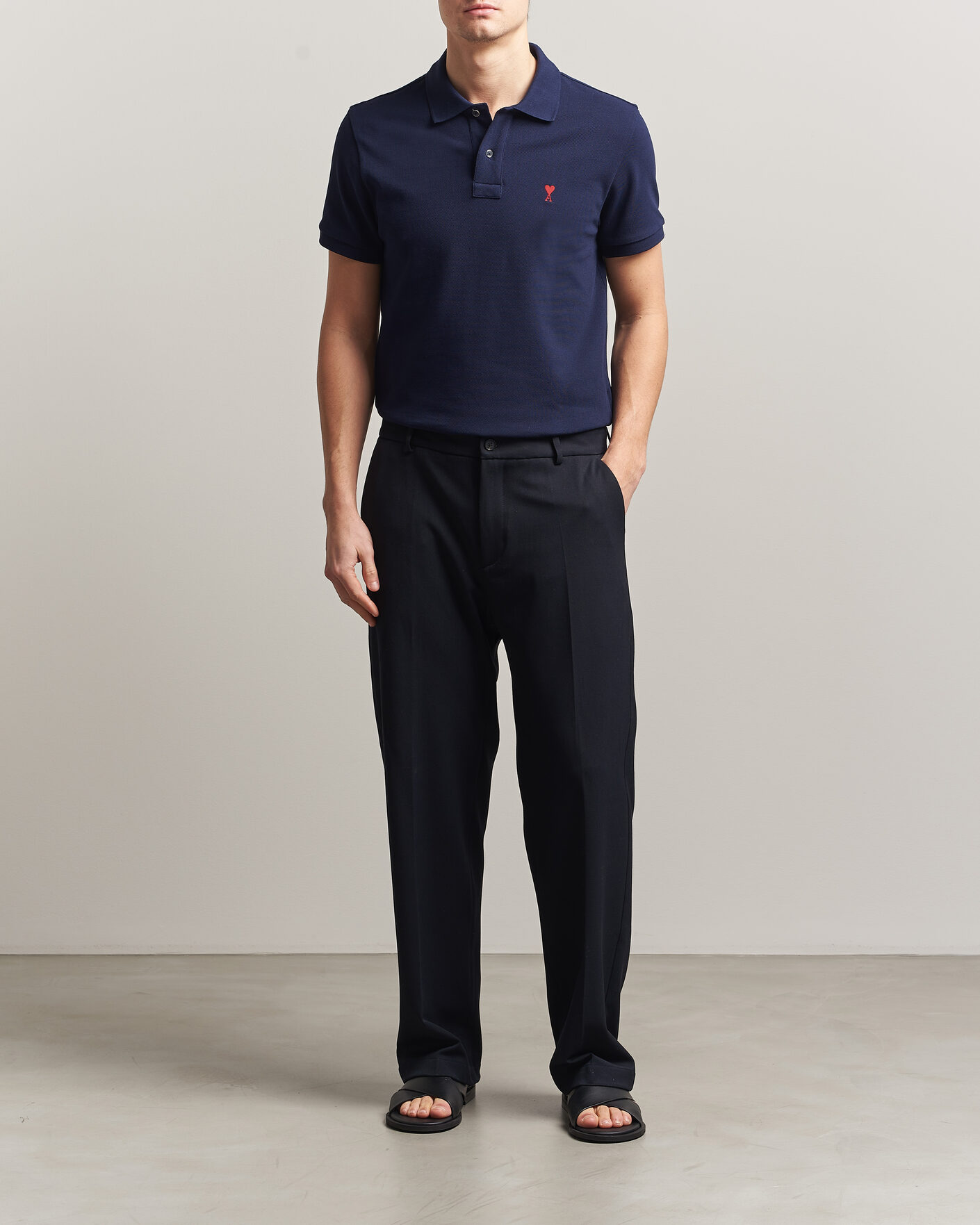 Heren | Polo's | AMI | Heart Logo Polo Navy