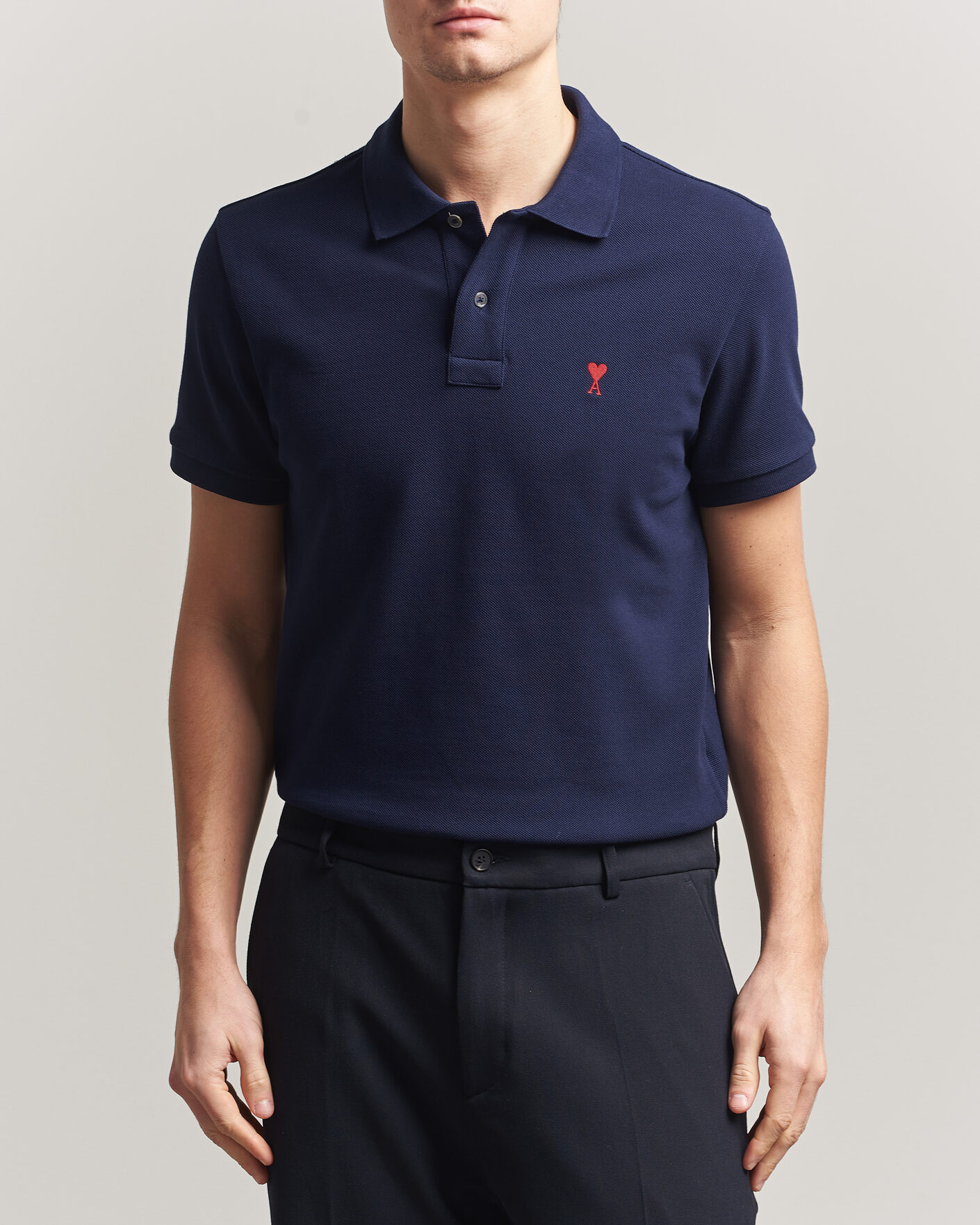 Heren | Polo's | AMI | Heart Logo Polo Navy