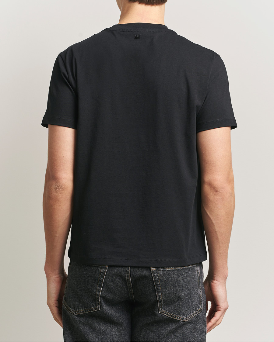 Heren | T-shirts | AMI | Contrast Heart Logo T-Shirt Black