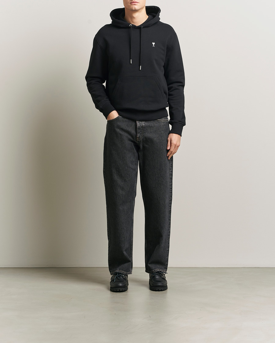 Heren | Truien | AMI | Contrast Heart Logo Hoodie Black