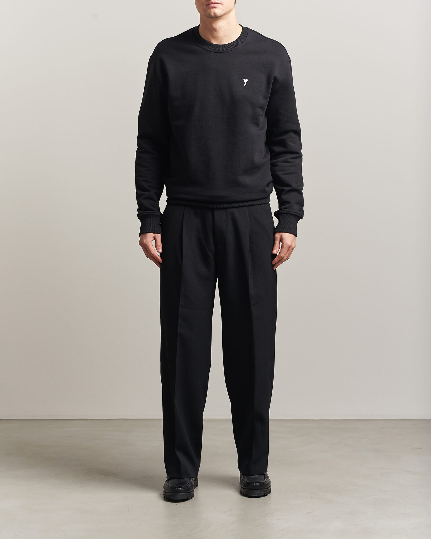 Heren | Truien | AMI | Contrast Heart Logo Sweatshirt Black