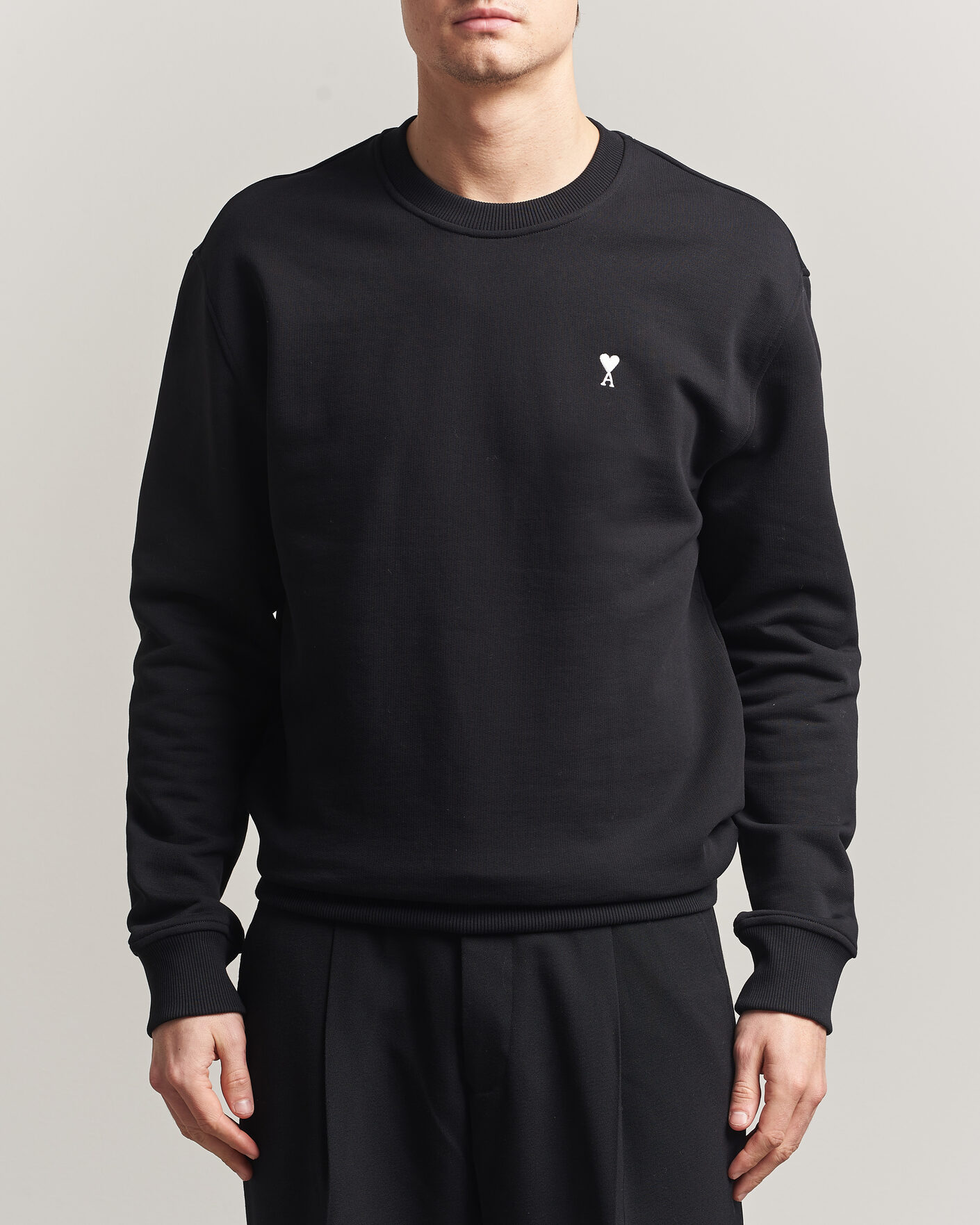 Heren | Truien | AMI | Contrast Heart Logo Sweatshirt Black