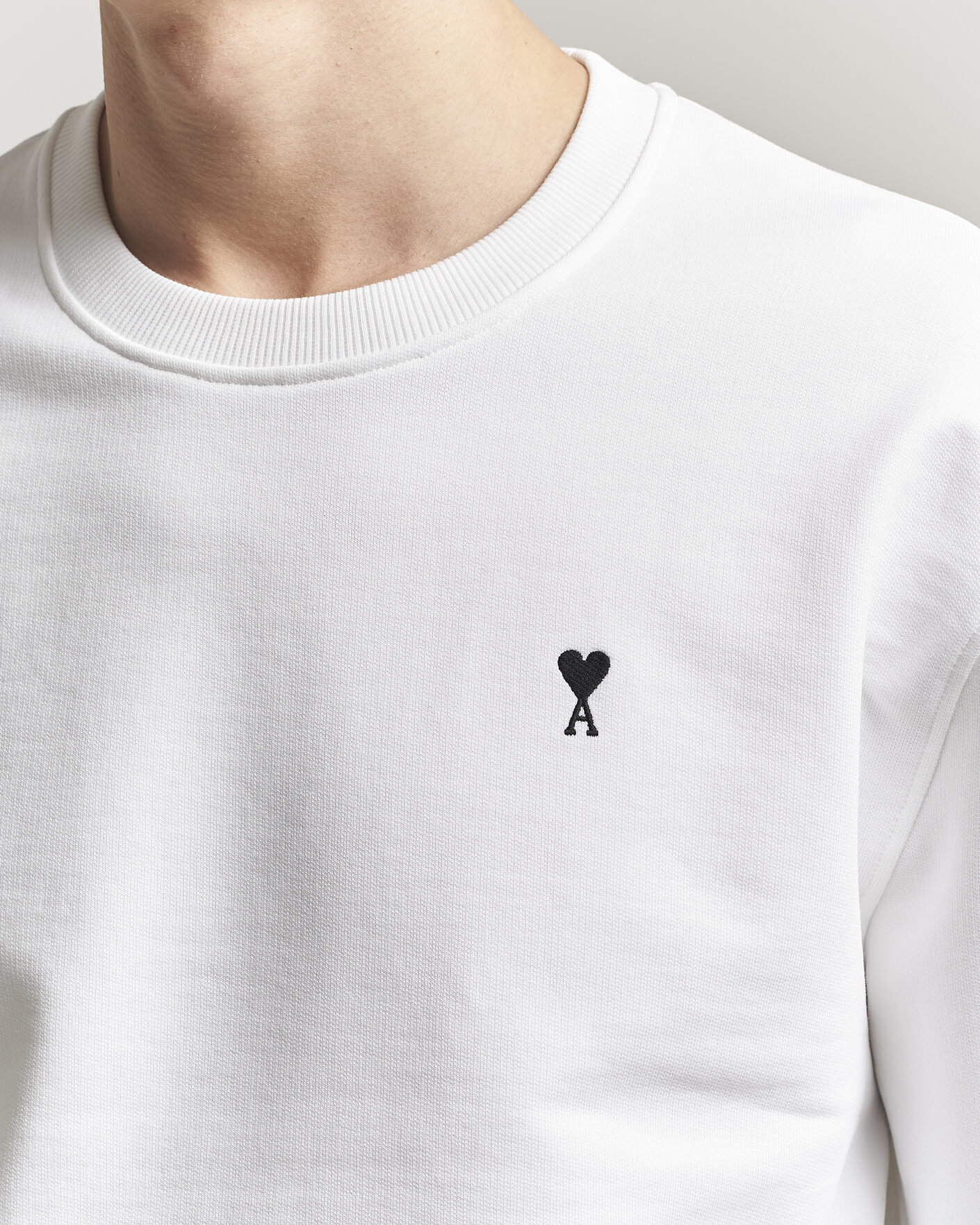 Heren | Truien | AMI | Contrast Heart Logo Sweatshirt White