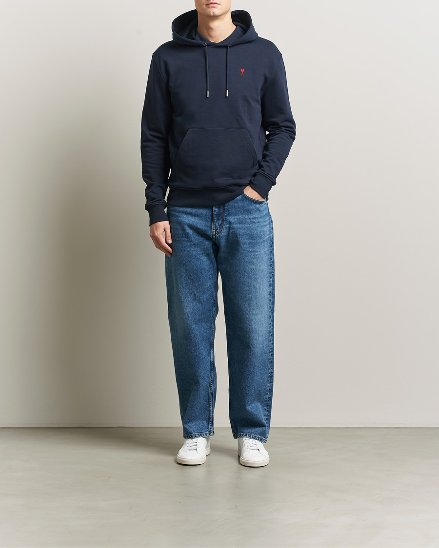 Heren | Truien | AMI | Heart Logo Hoodie Navy