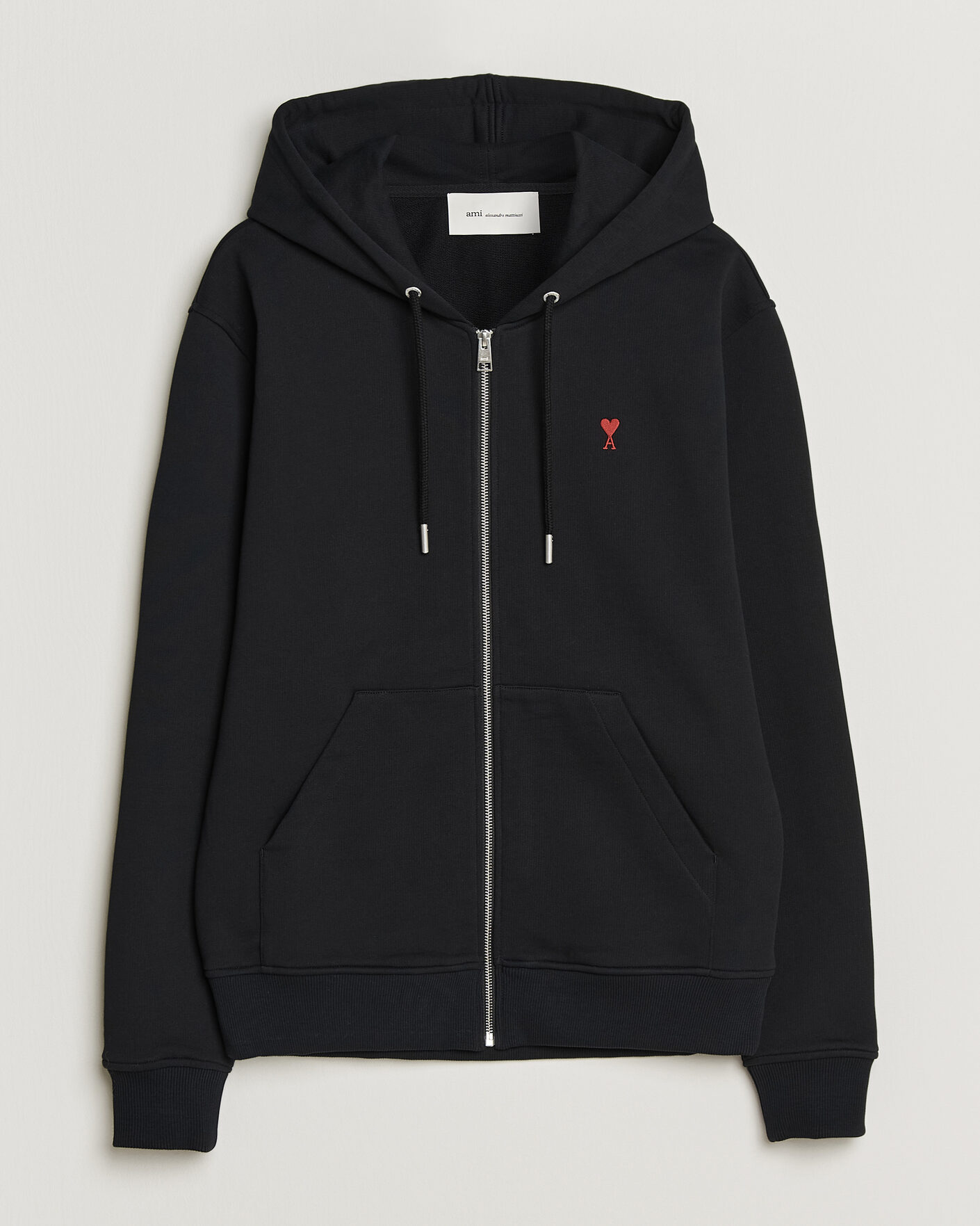 Heren | Truien | AMI | Heart Logo Full Zip Hoodie Black