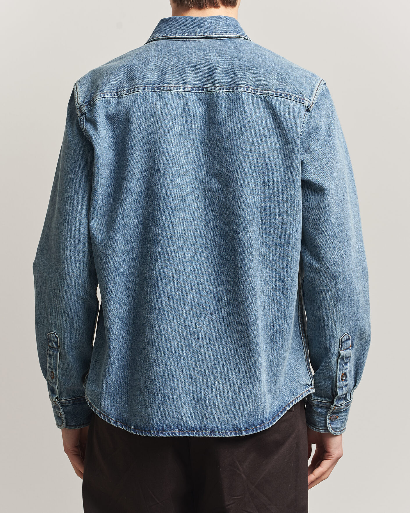 Heren | Overhemden | AMI | Denim Overshirt Used Blue