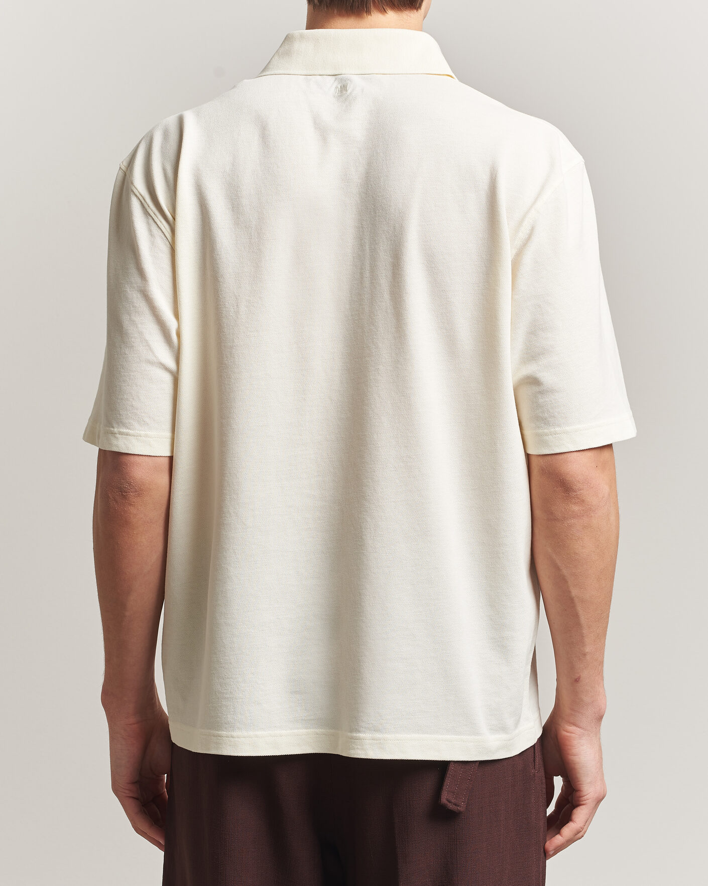 Heren | Polo's | AMI | Knitted Heart Logo Polo Creme