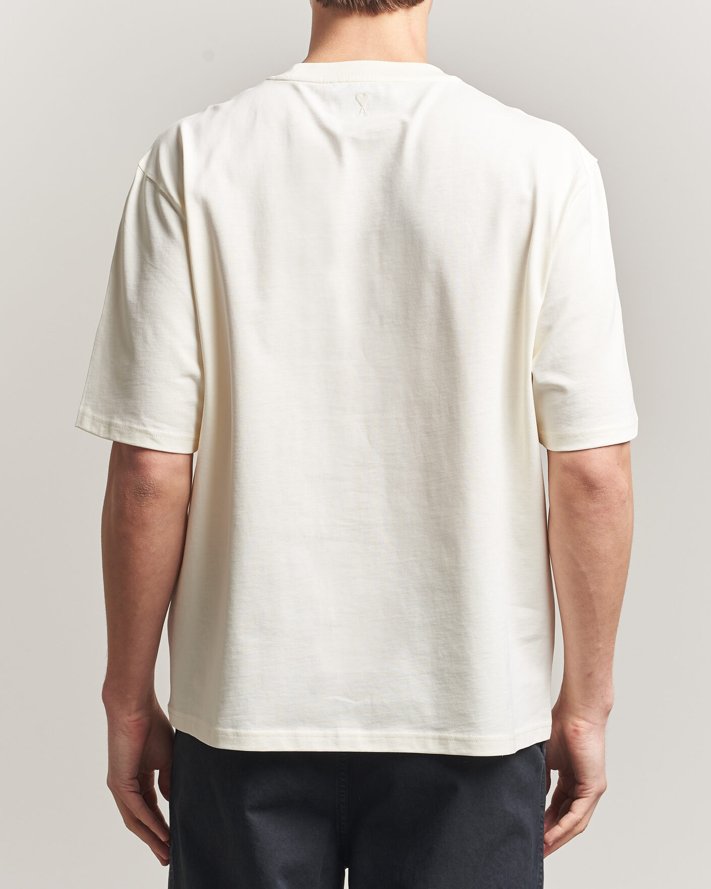 Heren | T-shirts | AMI | Boxy Fit Printed T-Shirt Creme