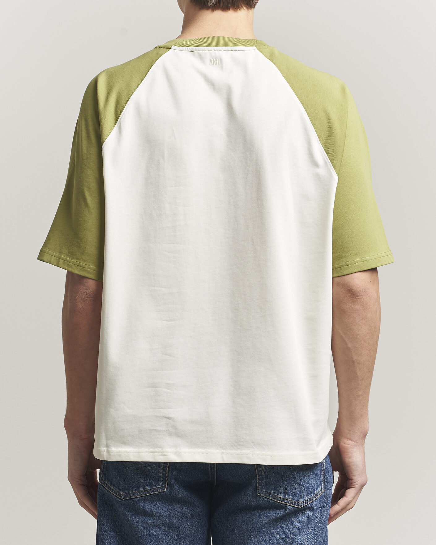 Heren | T-shirts | AMI | Knitted Heart Logo T-Shirt Creme/Matcha