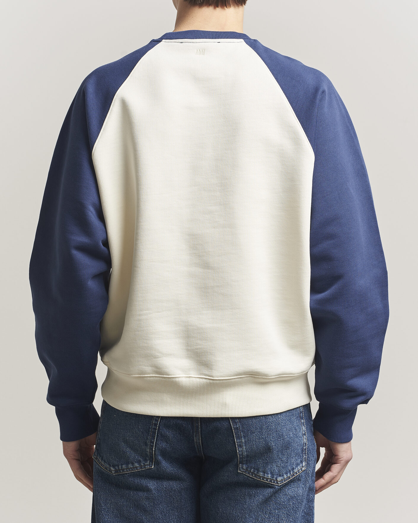 Heren | Truien | AMI | Knitted Heart Logo Sweatshirt Creme/Navy