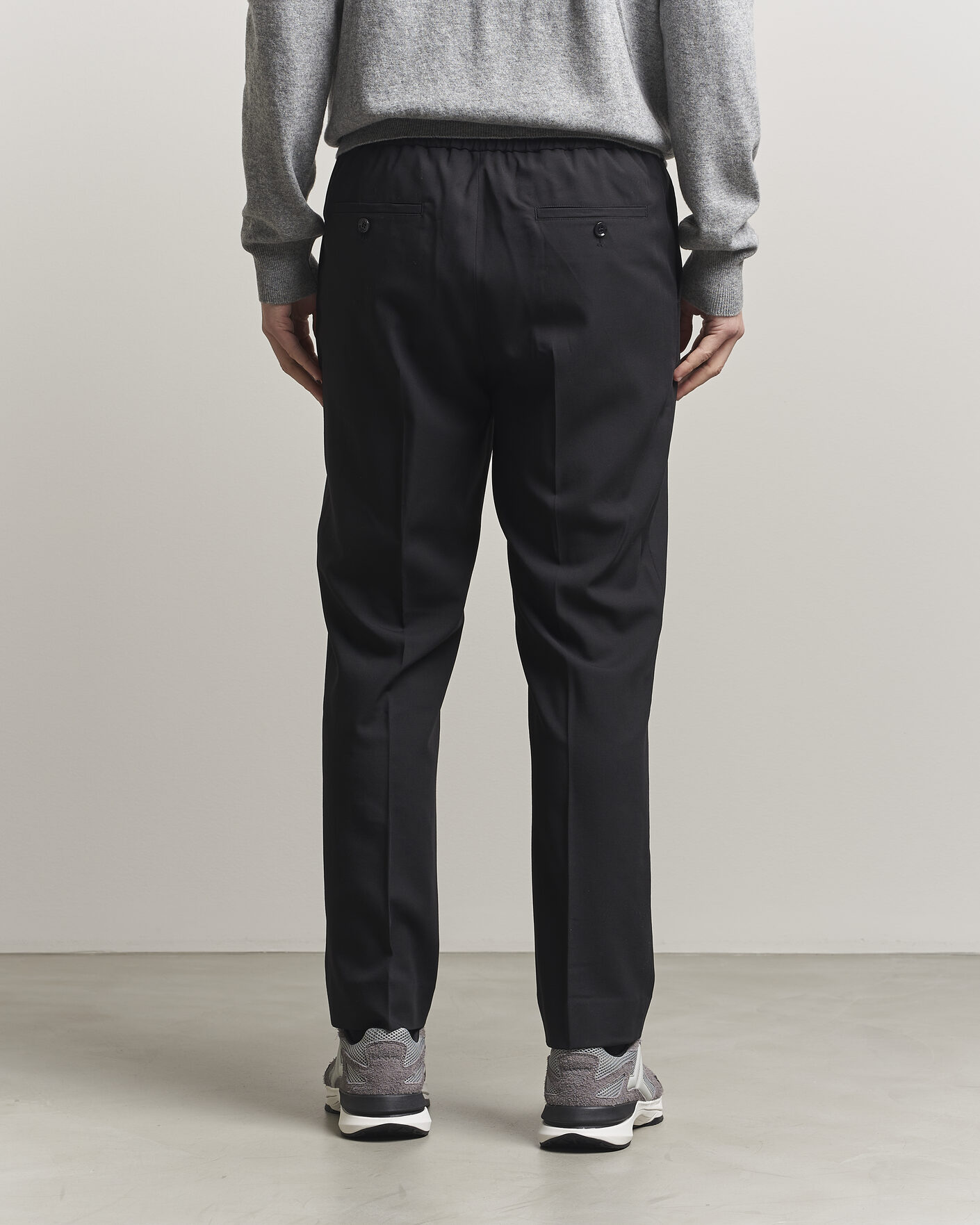 Heren | Broeken | AMI | Wool Drawstring Trousers Black