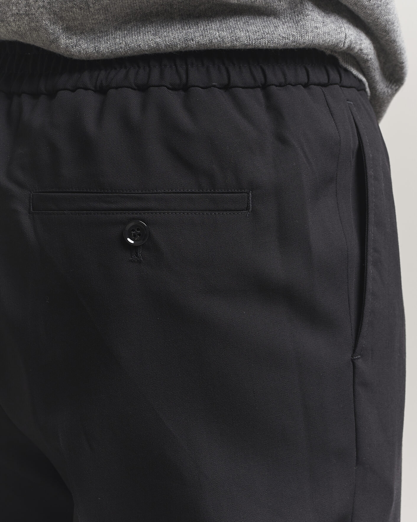 Heren | Broeken | AMI | Wool Drawstring Trousers Black